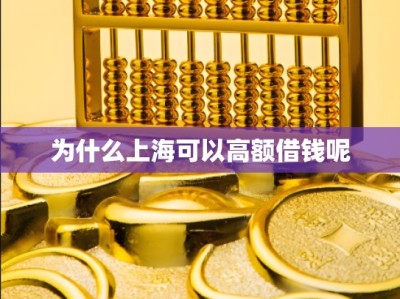 为什么上海可以高额借钱呢